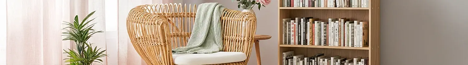 fauteuil de salon en rotin style bohème